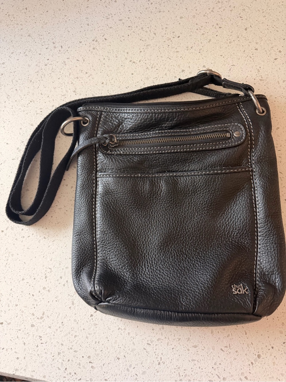 The Sak Black Leather Crossbody Bag